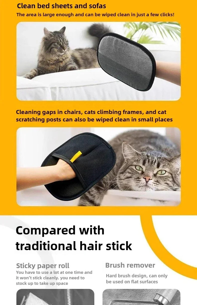 Pet Hair Removal Gloves Depilation Brushing Tools For Dog Cat Cleaning Soft Grooming Brush Efficient Hair Remover From Clothes